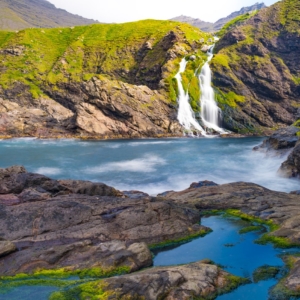 Vidoy Waterfalls view in Faroe Islands