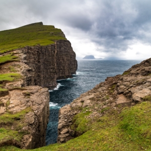 Sorvagsvain Falls in Faroe Islands