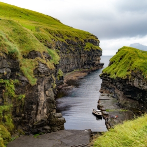 Gjovn Harbor in Faroe Islands