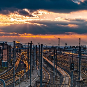 Sunset on Annemasse Station